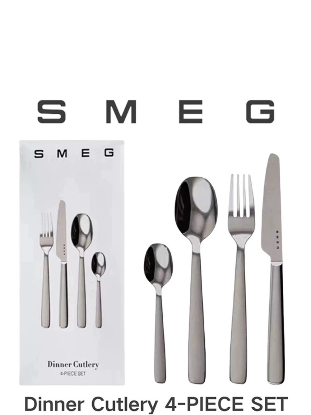 New SMEG Polished Silver 4 Piece Dinner Cutlery Set FREE SHIPPING!!!!